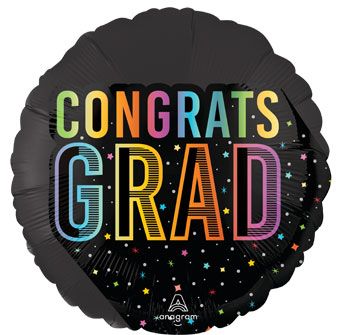Graduation Balloon 18 Inch Cosmic Foil Congrats Grad Balloon - Image 1