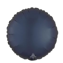 True Navy Satin Balloon 18 Inch Round Foil Balloon - Image 1