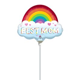 Best Mom Rainbow Cloud Foil Balloon Decoration - Image 1