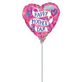 Mother's Day Heart Balloon 9 Inch - Layered Foil - Image 1