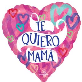 Mother's Day Heart Foil Balloon 18 Inch - I Love You Mom - Image 1