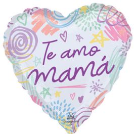 Heart Balloons 18 Inch - Te Amo Mama Celebration Foil Balloon - Image 1