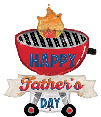 Father's Day Grill Foil Balloon 30 Inch - Happy Dad - Image 1