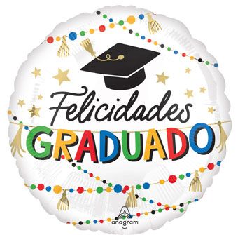 Graduation Balloon 5-Pack - Felicidades Graduado - Image 1