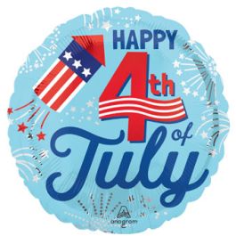 Red White Blue Foil Balloon 18 Inch - 4th of July - Image 1
