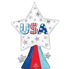 USA Stars Foil Balloon 32 Inch Patriotic Decoration - Image 1