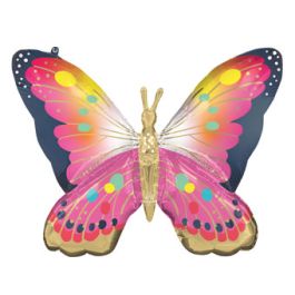 Vibrant Pink Butterfly Foil Balloon 30" - Image 1