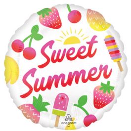 Sweet Summer Fruity Mix Foil Balloons 18 Inch Round - Image 1