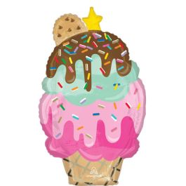 Here's the Scoop Cone Foil Balloon 30" - 1 Pack - Image 1