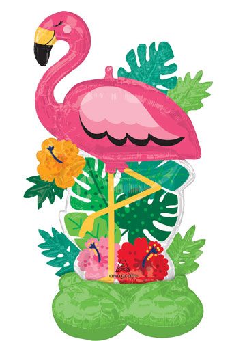 Flamingo AirLoonz Stand-Up Balloon - Tropical Party Decor 52" - Image 1