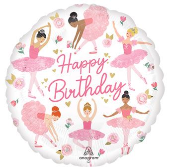 Ballerina Girl Balloons - 5-Pack - Image 1