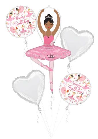 Ballerina Girl Balloon Bouquet - Pink Birthday Party - Image 1