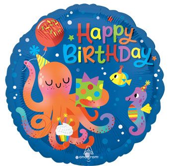 Cute Octopus Balloon 18" - 5-Pack Birthday Party - Image 1