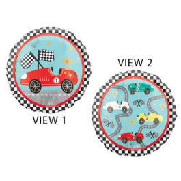 Race Car Foil Balloon 18 Inch - Birthday Decoration - Image 1