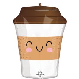 Coffee To Go Balloon 21 Inch Large Shape Foil - Image 1