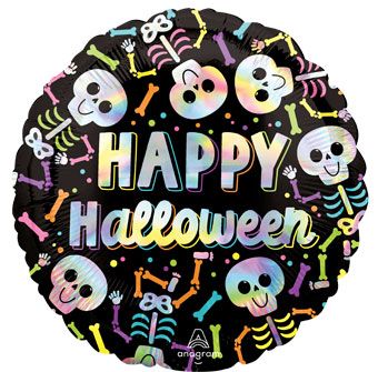 Halloween Balloon 5-Pack - Bare Bones Holo - Image 1
