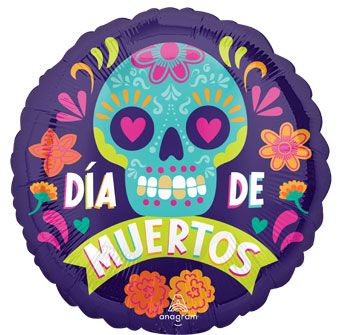 Día de Muertos Sugar Skull Balloons - 5-Pack - Image 1