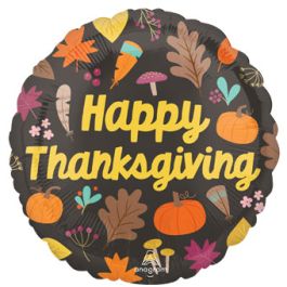 Thanksgiving Foil Balloon 18 Inch Round - Fall Decor - Image 1