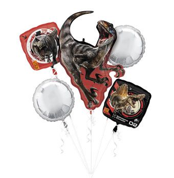 Jurassic World Rebirth Balloon Bouquet - 5pc - Image 1
