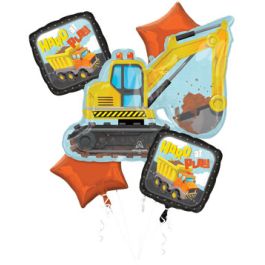 Construction Vehicle Bouquet Foil Balloons - Birthday Decor - Image 1