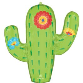 Green Cactus Balloon 28 Inch Foil - Fiesta Party Decor - Image 1
