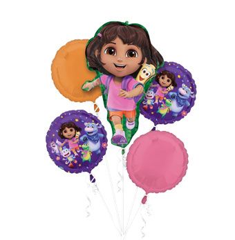 Dora the Explorer Balloon Bouquet - 5 Piece Set - Image 1
