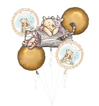 Winnie the Pooh Balloon Bouquet - 4pcs - Image 1