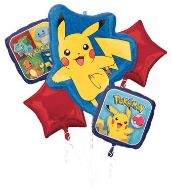 Pokémon Pikachu Balloon Bouquet with Starters - Party Decor - Image 1