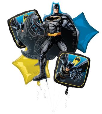 Batman Balloon Bouquet - 18" Foil Party Decor - Image 1