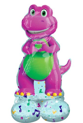 Barney Airloonz Jr. Foil Balloon - 39 Inch Party Decoration - Image 1