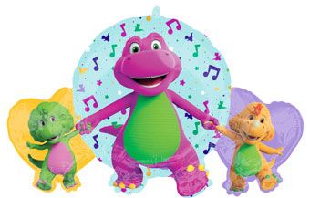 Barney Balloons 3-Pack - Roly-Polies Barney 29 Inch - Image 1
