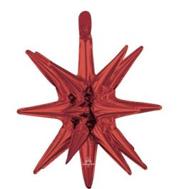 Red Star Cluster Foil Balloon 20 Inch - Party Decor - Image 1
