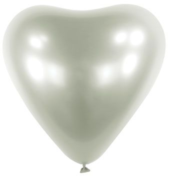 Platinum Heart Balloons - Bag of 50 - Image 1