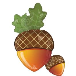 Fall Acorns Balloon 33 Inch Large Shape - Single Unit - Image 1