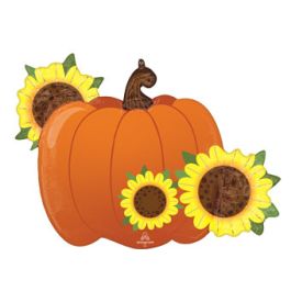 Fall Pumpkin & Sunflower Foil Balloon Decoration 31 Inch - Image 1