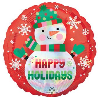 Happy Holidays Snowman Balloon - 5-Pack - Image 1