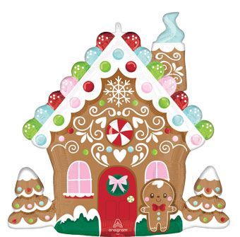 Gingerbread House Balloon - 3-Pack - Image 1
