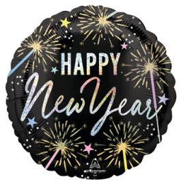 Happy New Year Foil Balloon 18 Inch - 5-Pack - Image 1
