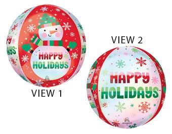 Happy Holidays Snowman Balloons - 3-Pack - Image 1