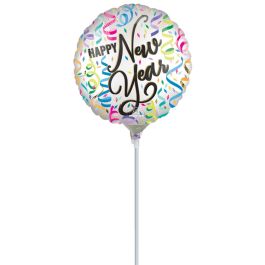9 Inch Happy New Year Confetti Foil Balloon Decoration - Image 1