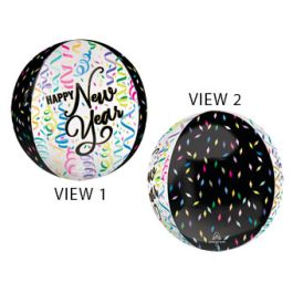 New Year Confetti Balloon 16 Inch Foil - Image 1