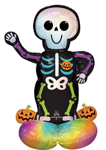 Bare Bones Skeleton Balloon 35" - Halloween Party - Image 1