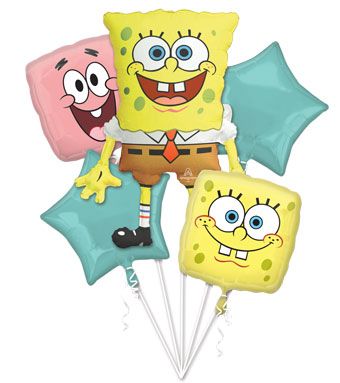 SpongeBob Balloon Bouquet - 5-Piece Foil Set - Image 1