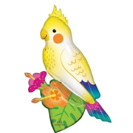 Neon Tropical Parrot Foil Balloon 36" - Image 1