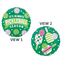 Pickleball Season Foil Balloon 18 Inch Round Decor - Image 1