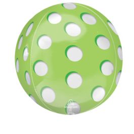 Green Polka Dot Foil Balloon 16 Inch - Image 1