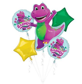 Barney Balloon Bouquet - 4pcs - Image 1