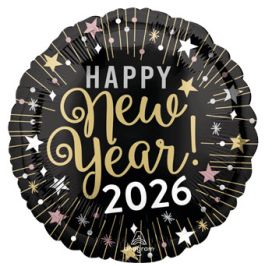Happy New Year 2026 Foil Balloon 18 Inch - 5-Pack - Image 1