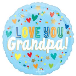 Love You Grandpa Foil Balloon 18 Inch - Image 1