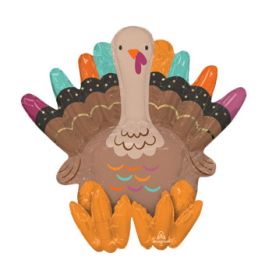 Thanksgiving Turkey Balloon 21 Inch Large Foil Decoration - Image 1